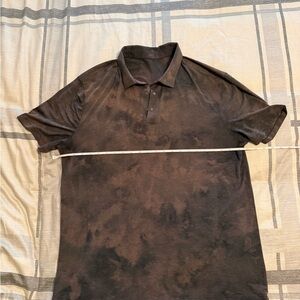 LuluLemon Men's Black Tie-Dye Polo